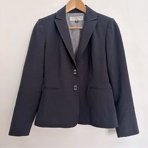 TAHARI ASL NAVY RAYON FITTER SHORT BUTTONED BLAZER XS
